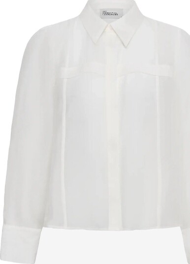 My Essential Wardrobe Mwsmilla Short Shirt SNOW WHITE 34 My Essential Wardrobe Mwsmilla Short Shirt SNOW WHITE 34