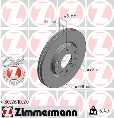 Bremseskive ZIMMERMANN 430.2610.20