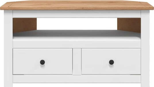 vidaXL TV-hjørneskap hvit 93x49x49 cm heltre furu Panama Range
