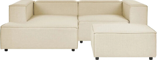Hörnsoffa med fotpall Beliani Aprica Beige Hörnsoffa med fotpall Beliani Aprica Beige