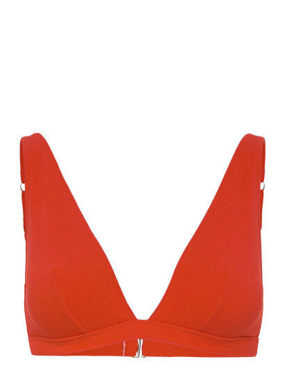 Understatement Underwear Plunge Bikini Top Coral M