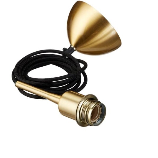 Gloria Oppheng E27 messing Svart Kabel