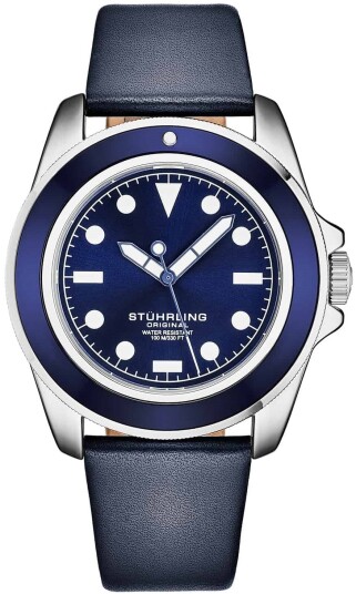 Stührling Original Herreklokke 4027.2 The Morse Blå/Lær Ø42 mm