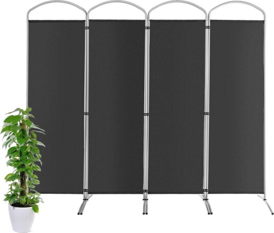 Sammenleggbar romdeler 4 paneler – grå 221 x 188 cm Sammenleggbar romdeler 4 paneler – grå 221 x 188 cm