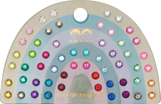 MIMI & LULA Stick On Earrings 30 Pairs Colour Gem Earrings |Multi/patterned |One Size