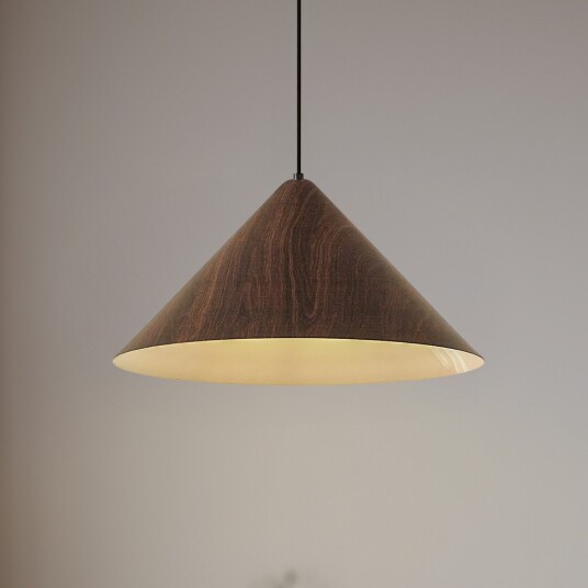 Lindby Clarine hengelampe valnøtt Ø 50 cm metall   Spisestue 25 Trefarget