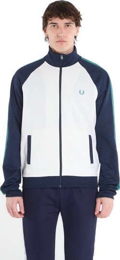 Fred Perry Contrast Sleeve Track Jkt White S Fred Perry Contrast Sleeve Track Jkt White S