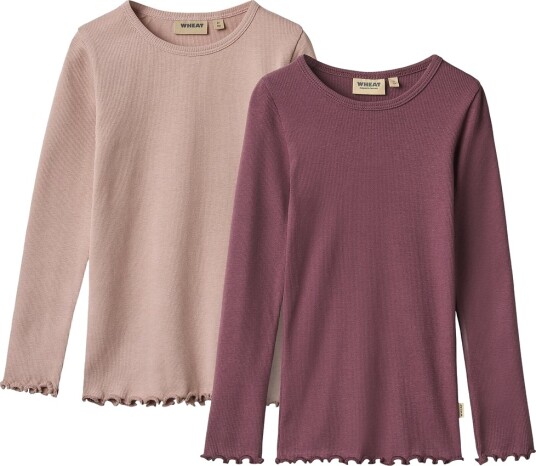 Wheat 2 Rib T Shirts L/S Ida Purple 122