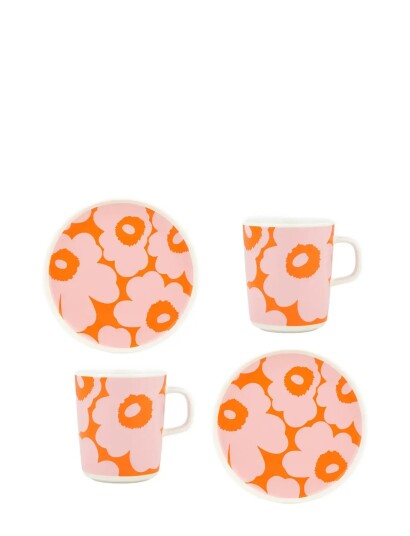 Marimekko Home Unikko Breakfast Set 4Pcs Orange 