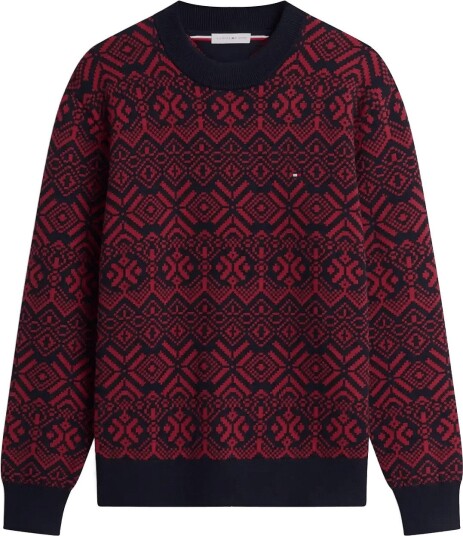 Tommy Hilfiger Aop Fairisle Cotton Crew Neck REGATTA RED NAVY BLUE L Tommy Hilfiger Aop Fairisle Cotton Crew Neck REGATTA RED NAVY BLUE L