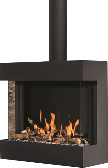 Bellfires Box Gas 73-52 gasspeis for benk - panorama med glass på tre sider