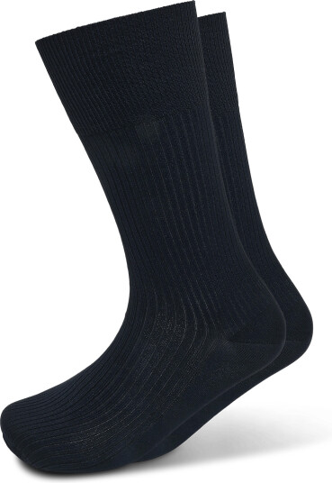 CDLP Cotton Mid Length Rib Socks   Dark Navy   Navy   45 47