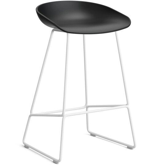 Hay AAS 38 2.0 Barstol 65 cm Rustfritt Stål Hvit / Sort