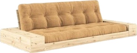 Karup Design Base Sovesofa med sideboks Klarlakkert furu/515 Fudge Brown