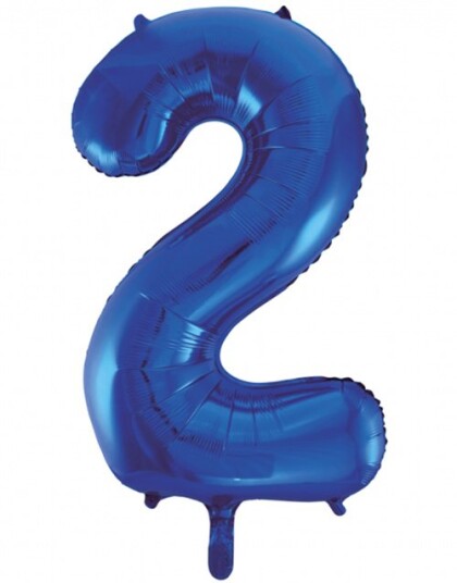 Tallet 2 Royal Blå JUMBO Folieballong 86 cm