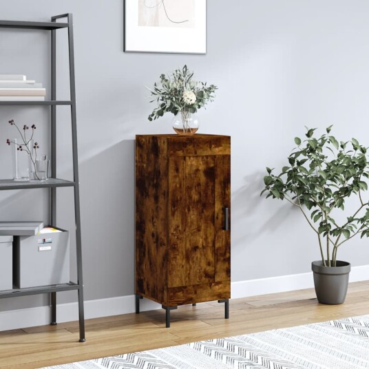 vidaXL Skjenk røkt eik 34,5x34x90 cm konstruert tre