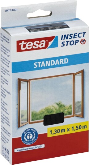 Tesa Insect Stop Standard Myggnett for Vindu - 1,3x1,5m - Svart