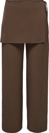ONLY Onlbretty Skirt Detail Trousers Wvn Ex   Brown   L