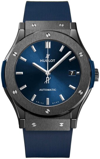 Hublot Herreklokke 511.CM.7170.RX Classic Fusion Blå/Gummi Ø45 mm Hublot Herreklokke 511.CM.7170.RX Classic Fusion Blå/Gummi Ø45 mm