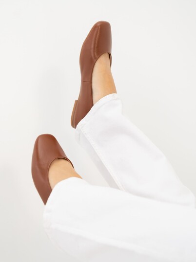 Roberto Rosso Trieste Ballerina Leather Brun 37 Roberto Rosso Trieste Ballerina Leather Brun 37