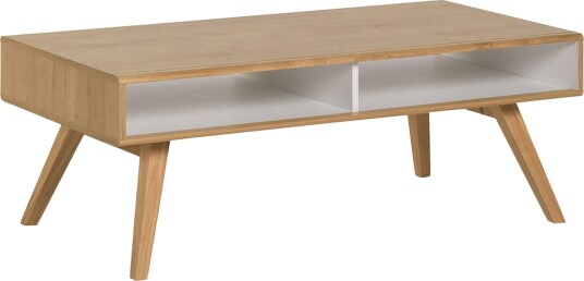 Nature Sofabord 120 cm med Oppbevaring Hvit/Eik - VOX
