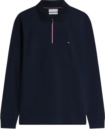 Tommy Hilfiger L/S Liquid Cotton Zip Reg NAVY BLUE XL