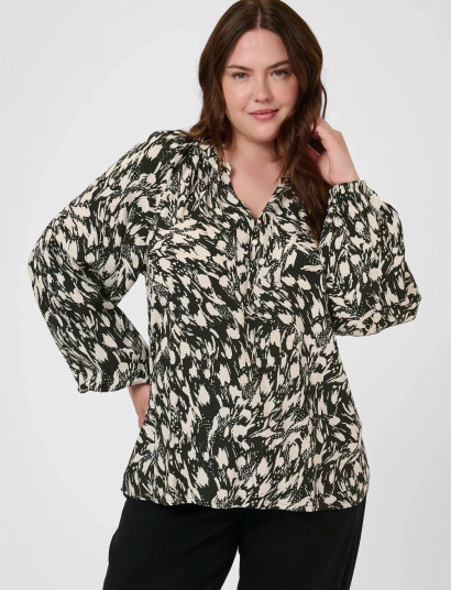 Kaffe Curve Kcjamia Blouse - Black - 52 Kaffe Curve Kcjamia Blouse - Black - 52
