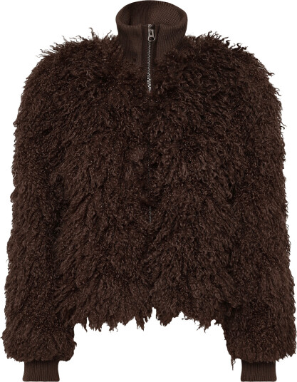 Weekday Faux Fur Jacket Brown XS