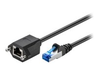 MicroConnect - Nettverksforlengelseskabel - RJ-45 (hann) til RJ-45 (hunn) - 3 m - 6.2 mm - SFTP, PiMF - CAT 6a - halogenfri, formstøpt, rund, flertrådet - svart