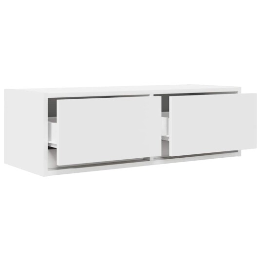 TV benk hvit 80x31x25,5 cm konstruert tre