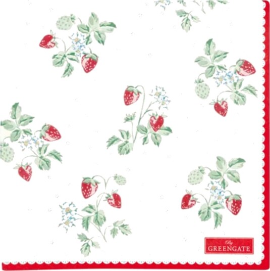 Berry white lunsj servietter