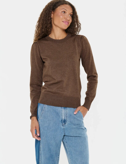 Saint Tropez Milasz Pullover - Brown - XS Saint Tropez Milasz Pullover - Brown - XS