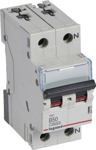 Legrand 5 stk TX³ MCB automatsikring B50 1P+N 2M 10/10kA