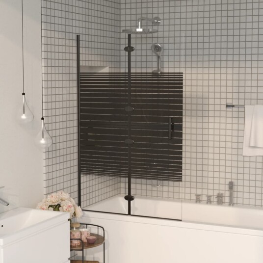 Leddet dusjdør ESG 80x140 cm svart Leddet dusjdør ESG 80x140 cm svart