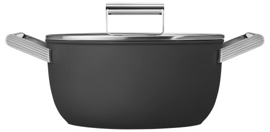 Smeg Kasserolle m/lokk 24 cm, svart