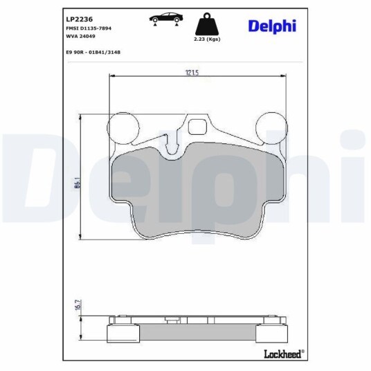 Bremseklosser DELPHI LP2236