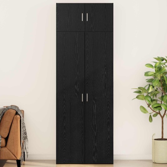 Oppbevaringsskap Svart eik 80 x 41 x 225 cm Konstruert tre