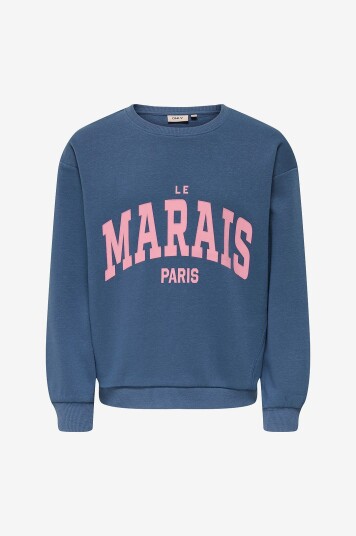 Kids Only Collegegenser kogMarisa L/S O neck Loose Printed Blå