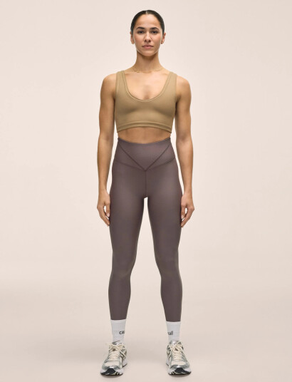 Casall V-Shape High Waist Tights - Brown - M