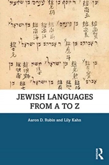 Jewish Languages From A To Z Av Aaron D. Rubin, Lily Kahn