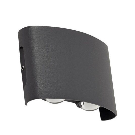 Lindby utendørs vegglampe Ithan, 2 lyskilder, grå, aluminium