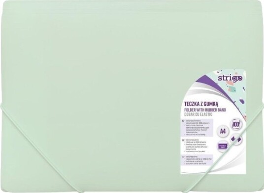 Strigo Strigo Mappe Med Strikk A4 Pp Pastell Mynte