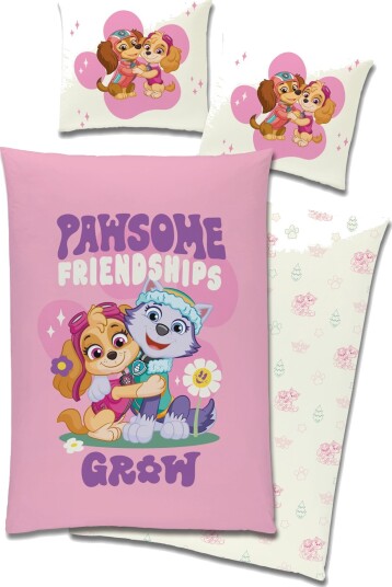 Licens Paw Patrol sengetøy 100% bomull Barnesengetøy 140x200 cm Pawsome Friendships Grow