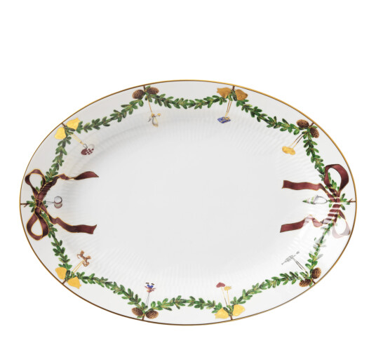 Royal Copenhagen Star Fluted Christmas ovalt fat 25,4x34,5 cm