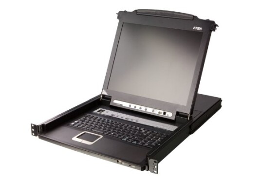 Aten Slideaway Cl5708n - Kvm-Konsoll Med Kvm-Svitsj - 8 Porter - Ps/2, Usb - 19" - Kan Monteres I Rack - 1280 X 1024 @ 75 Hz - 250 Cd/M² - 1000:1 - 5 Ms - 1U