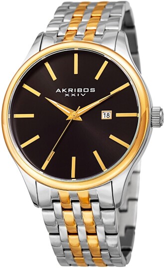 Akribos XXIV Herreklokke AK941TTG Sort/Gulltonet stål Ø44 mm Akribos XXIV Herreklokke AK941TTG Sort/Gulltonet stål Ø44 mm
