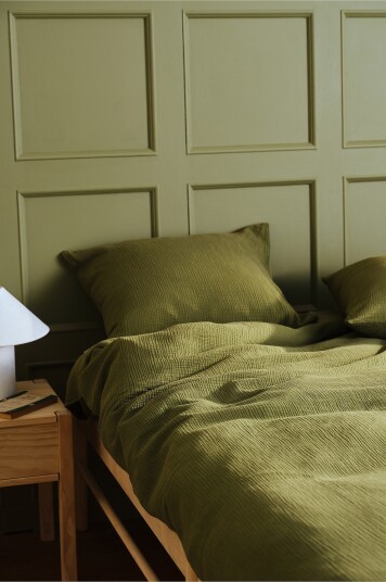 Jotex Dynetrekk i Musselin Olivengrønn AMILIA 21366650736