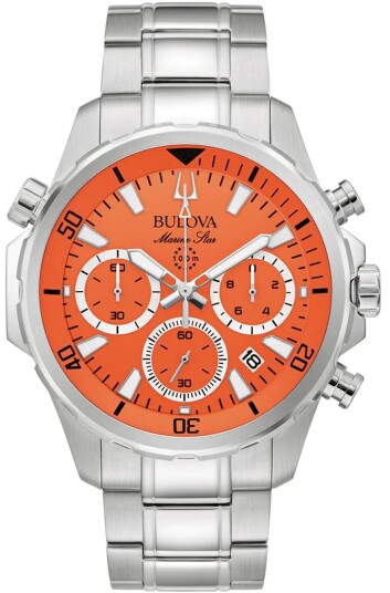 Bulova Herreklokke 96B395 Marine Star Orange/Stål Ø47 mm Bulova Herreklokke 96B395 Marine Star Orange/Stål Ø47 mm