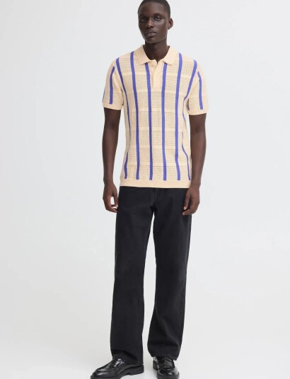 Blend Bhdarin Knit Polo Cream XL Blend Bhdarin Knit Polo Cream XL