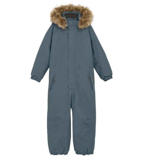 Color Kids Coverall W. Fake Fur - Blue - 104
